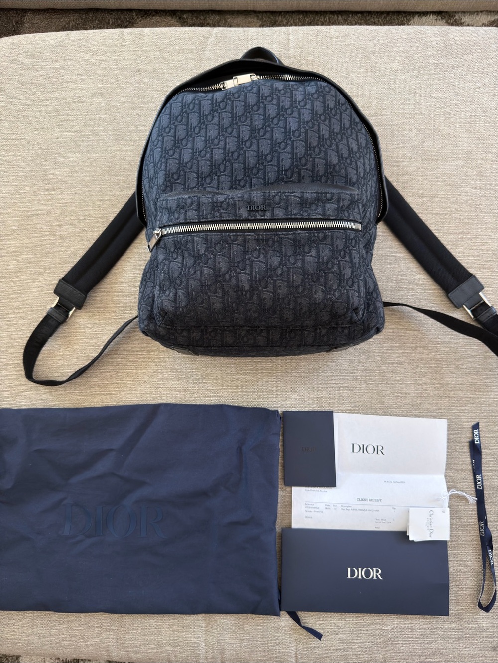 Dior Rider Backpack Black Dior Oblique Jacquard $3000 MSRP